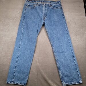Levi's 505 Regular Fit Straight Leg Jeans Mens Actual Sz 40x31 Blue Medium Wash